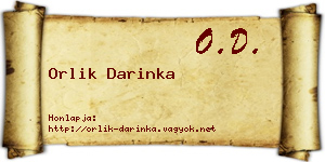 Orlik Darinka névjegykártya